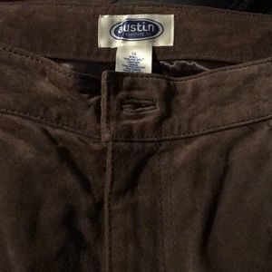 AUSTIN Brown Suede Pants Size 14